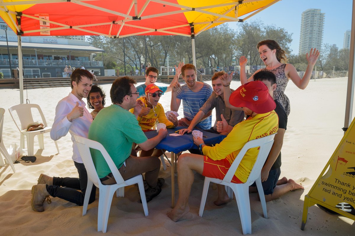 Students playing bridge at an Australian university